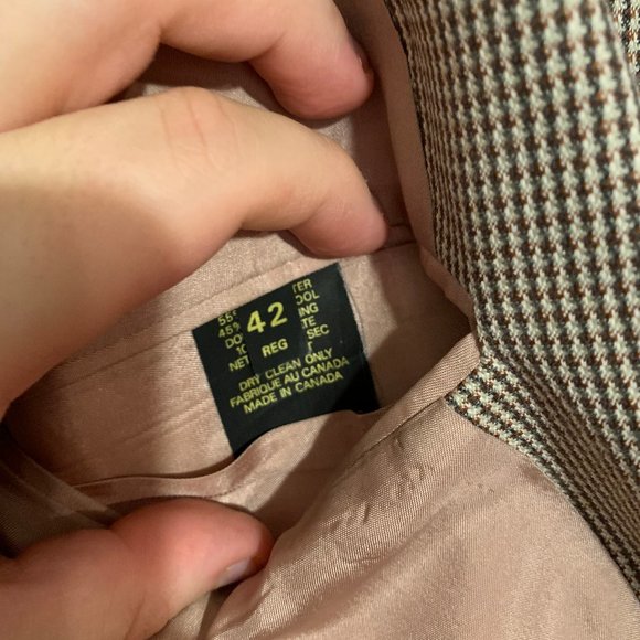 Vintage Patterned Pink/Grey Blazer - Picture 2 of 3